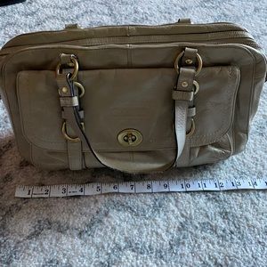 Coach beige leather bag